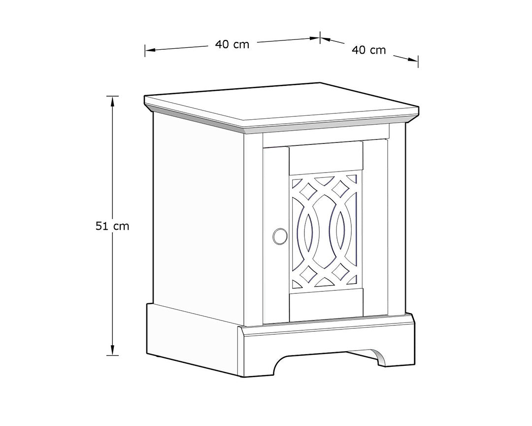 Amelie 1 Door Mirrored Bedside Table