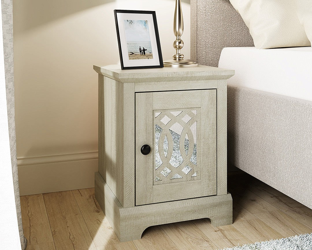 Amelie 1 Door Mirrored Bedside Table