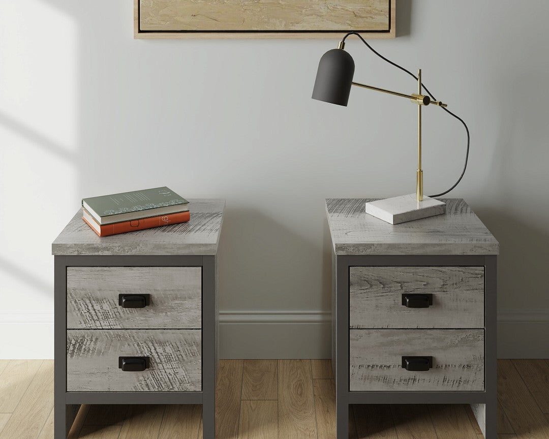 Boston 2 Drawer Bedside Table Pair