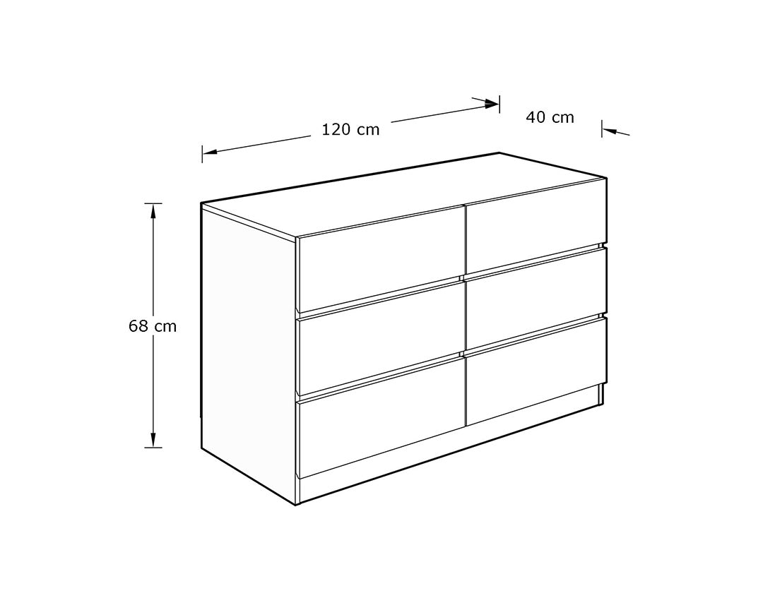 Catania 3+3 Drawer Chest