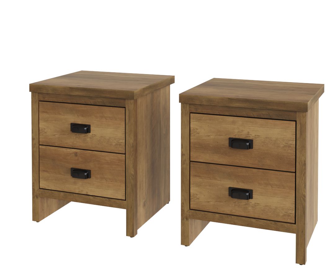 Boston 2 Drawer Bedside Table Pair