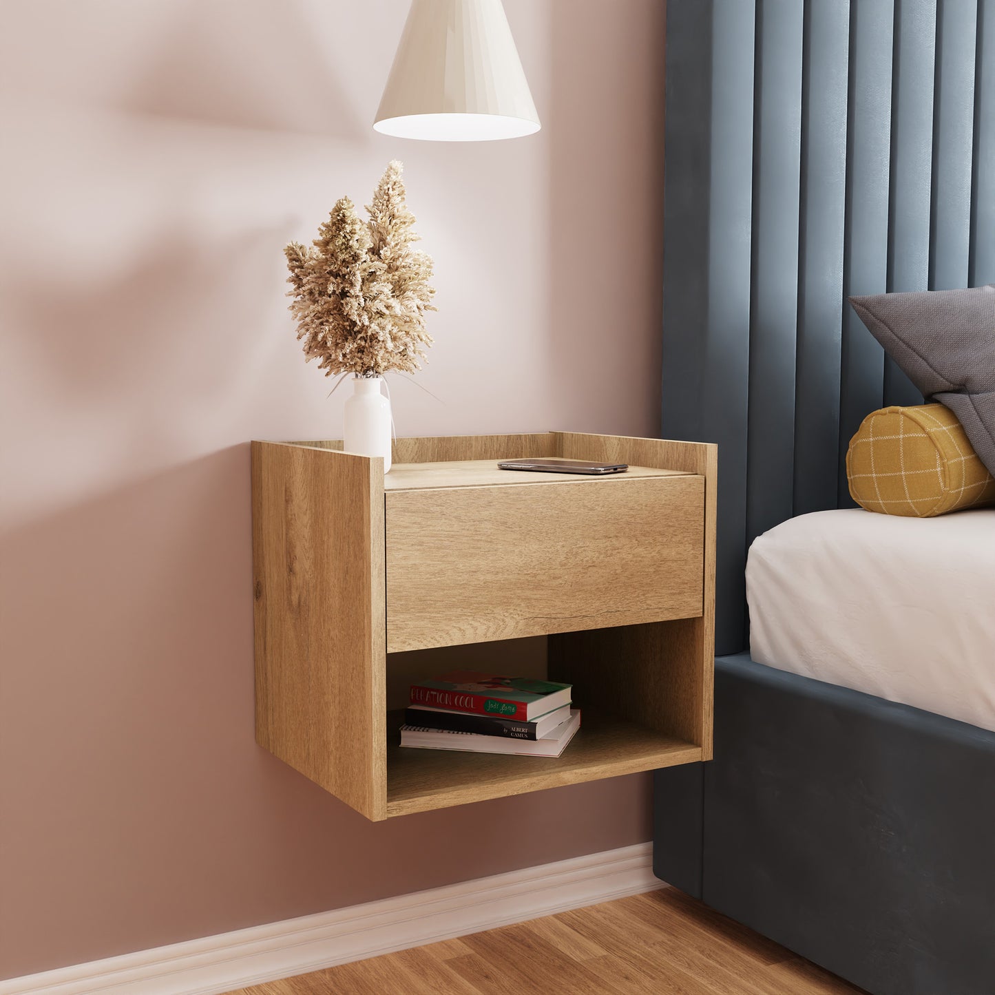 Harmony Wall Mounted Pair of Bedside Tables